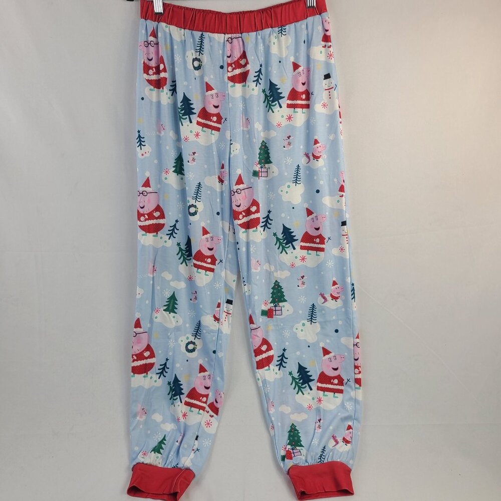 Peppa Pig Holiday Womens Pajama Set Long Sleeve Top & Pants Christmas Print Sz L - Picture 9 of 12